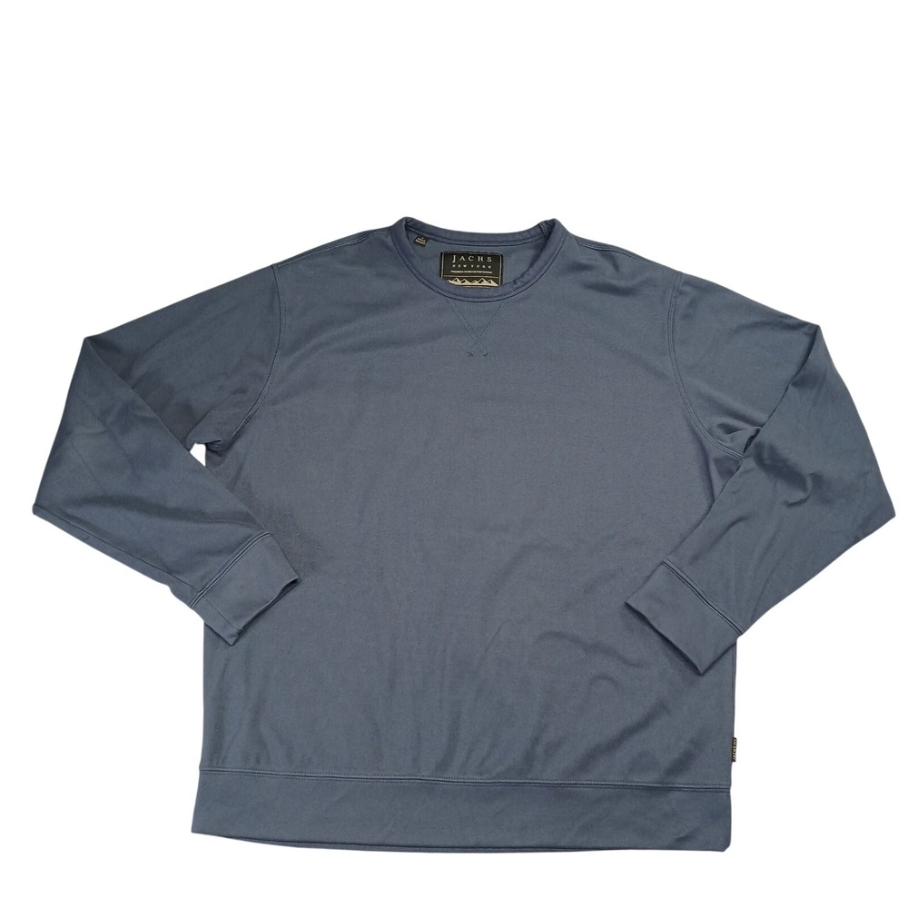 Jachs NY Soft Touch Fleece Crewneck Sweatshirt Premium Pullover Large Navy‎ Blue